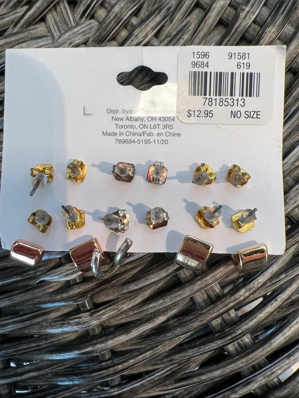 Justice Mixed Metal 6-Piece Earring Set - Gold, Silver, Rose Gold